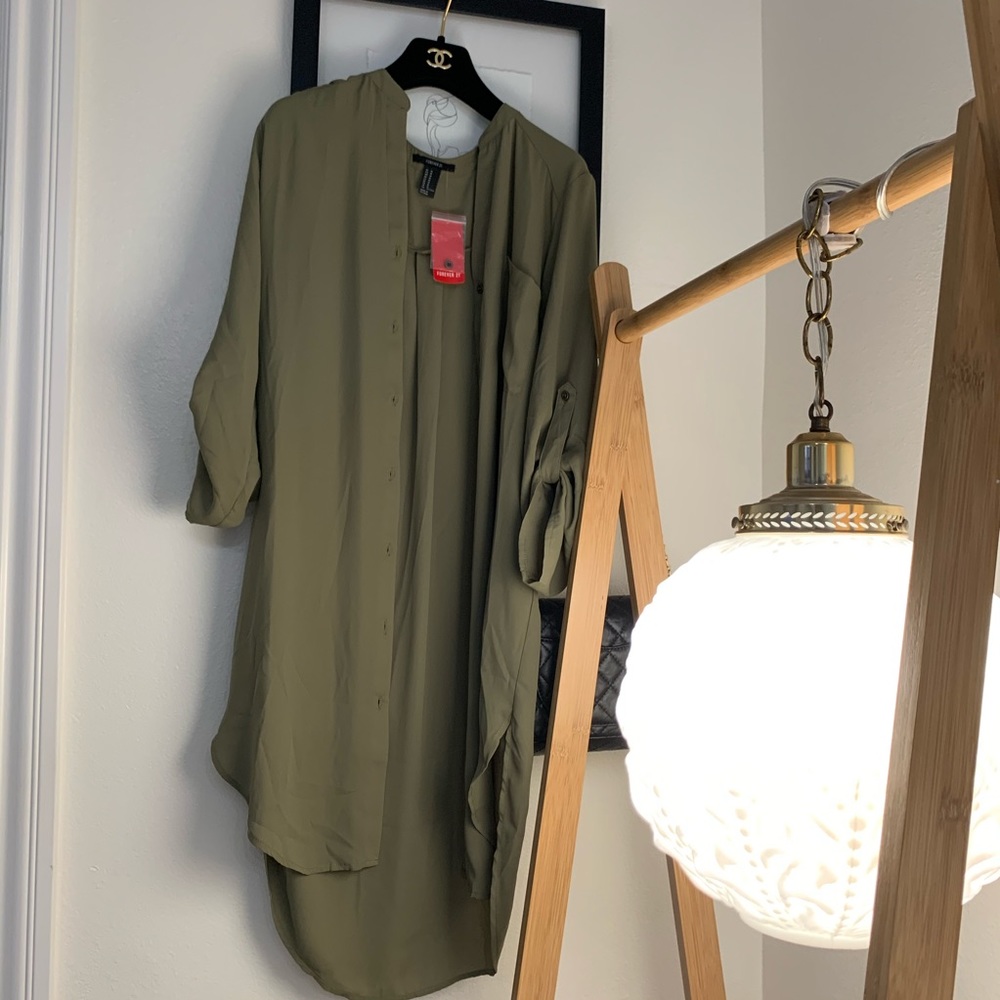 Forever 21 long button shirt